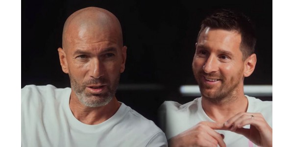 Lionel Messi teilt die Freude am Fußball mit Zinedine Zidane